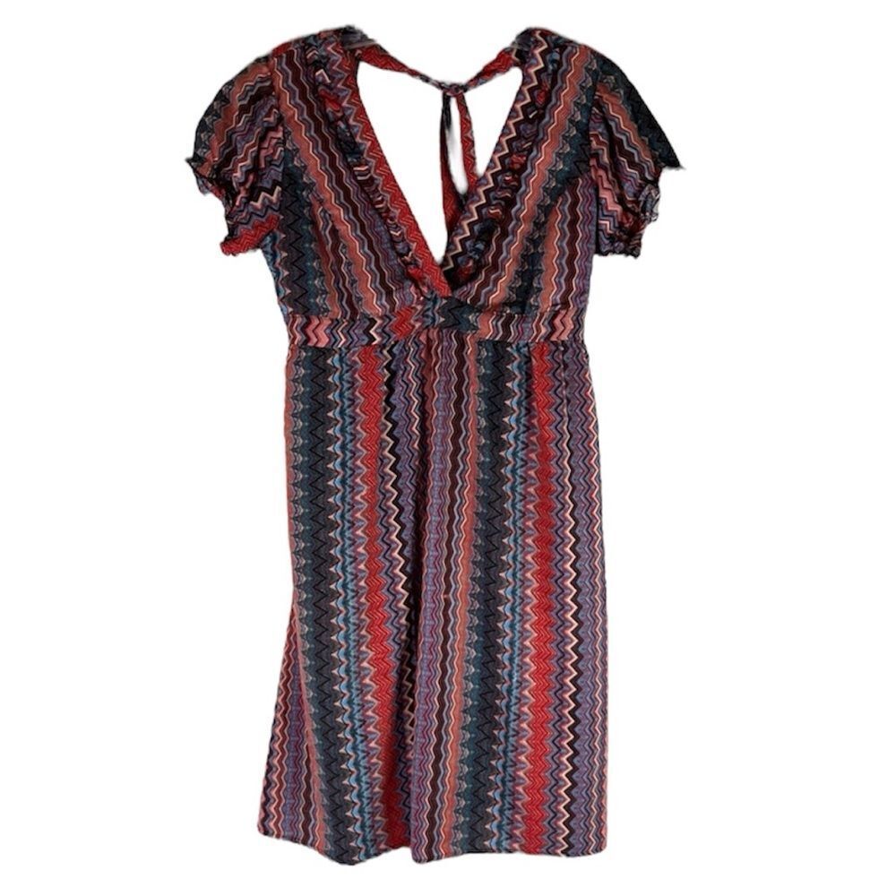 EARTHBOUND Multicolor Chevron Backless Dress